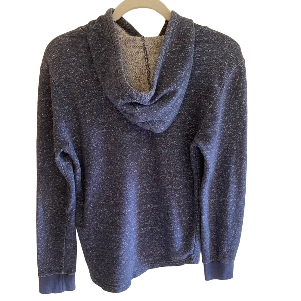 Seven Souls‎ New York Blue Hooded Hand-Warming Pouch Pullover Sweatshirt Size S - Picture 2 of 5